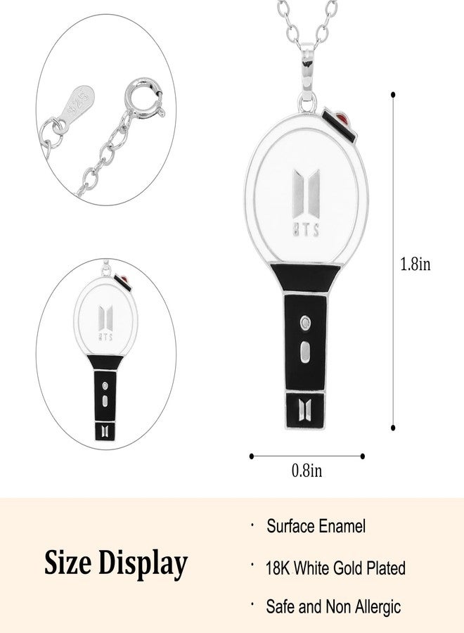 YANENG Army Lightstick Necklace Inspired Pendant 18K Gold Plated Jewelry Merch for Army Fans Gifts - Image 2